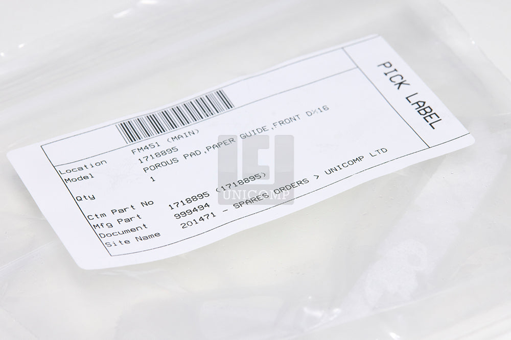 SPARE PART - POROUS PAD,PAPER GUIDE,FRONT D[1692505] - 1718895